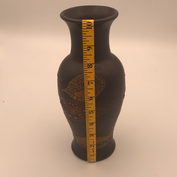 VTG/MCM Royal Haeger 10" Earth Wrap Pottery Vase Brown Crackle EX - Picture 8 of 9